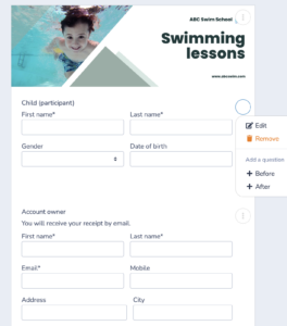 Swimming Registration Form Template