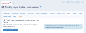 Connecting Stripe and Activity Messenger