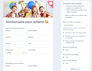 Collect d'information avec un anniversaire