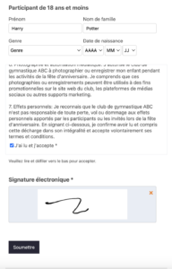 Signature numérique acceptation des risques