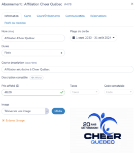 Affiliation à Cheer Québec