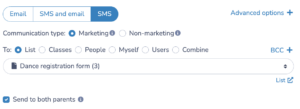 Marketing vs non-marketing SMS