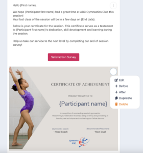 personalized email wth certificates