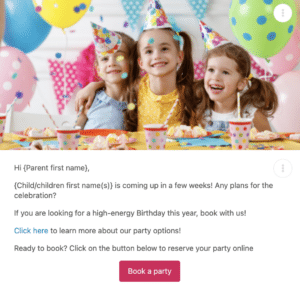 Birthday Party Marketing Email Template for Swim Schools
