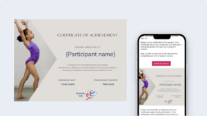 How to create and send bulk certificates for Gymnastics