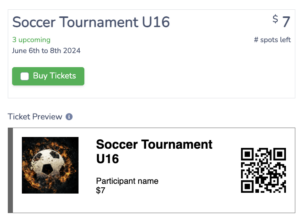 Ticketing for Soccer Tournaments