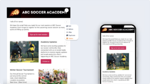 Create a Newsletters for your Soccer Academy