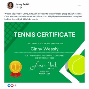 How certificates can help your Tennis Academy grow