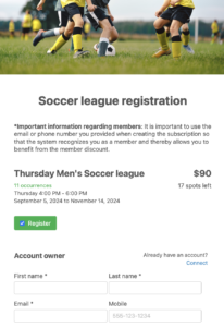 Create a Soccer League Registration Form