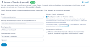 Leveraging Interac e-Transfer Autodeposit