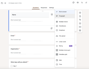 Add questions to your google forms