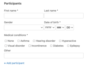 Include Medical information on your registration form