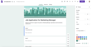 Customize your job application in google forms