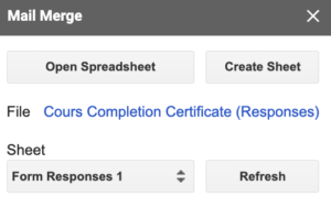 select the google sheets from where you will be merging data