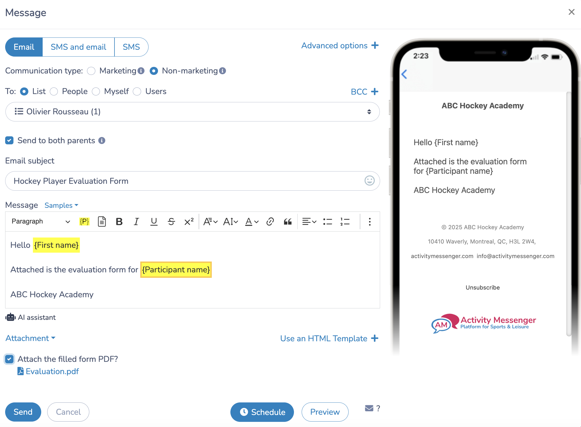 How to Create a Hockey Player Evaluation Form