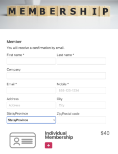 Create an online membership form (Drag & Drop)