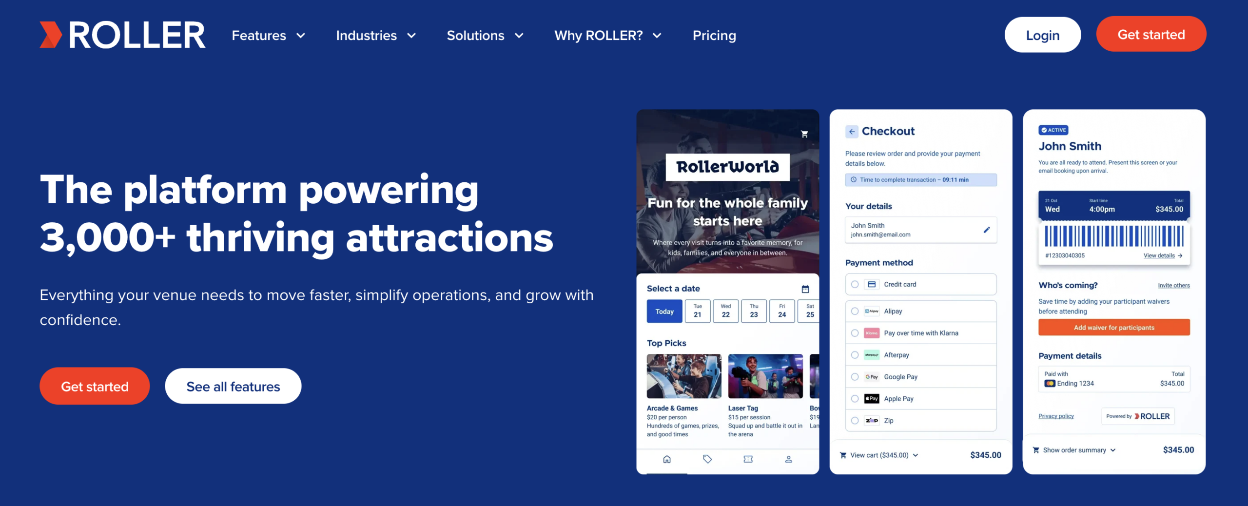 Party Booking Software: ROLLER Software