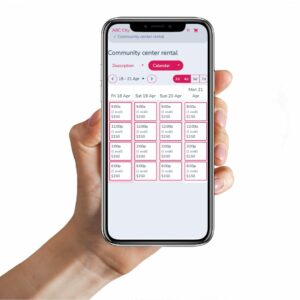 Facility booking on smart phone