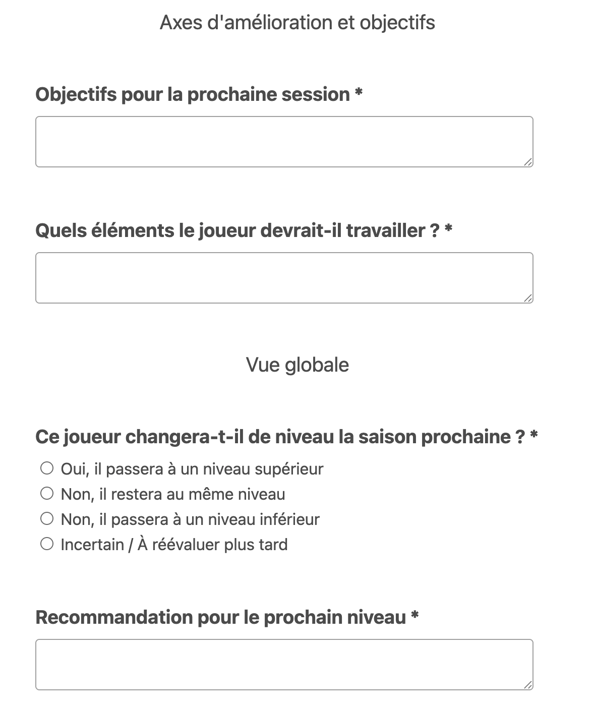 Comment créer un formulaire d’évaluation pour des joueurs de soccer ...