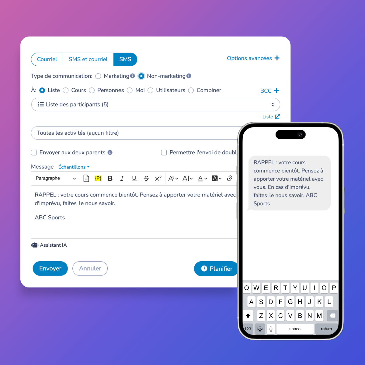 SMS-communication-instantannee-Activity-Messenger