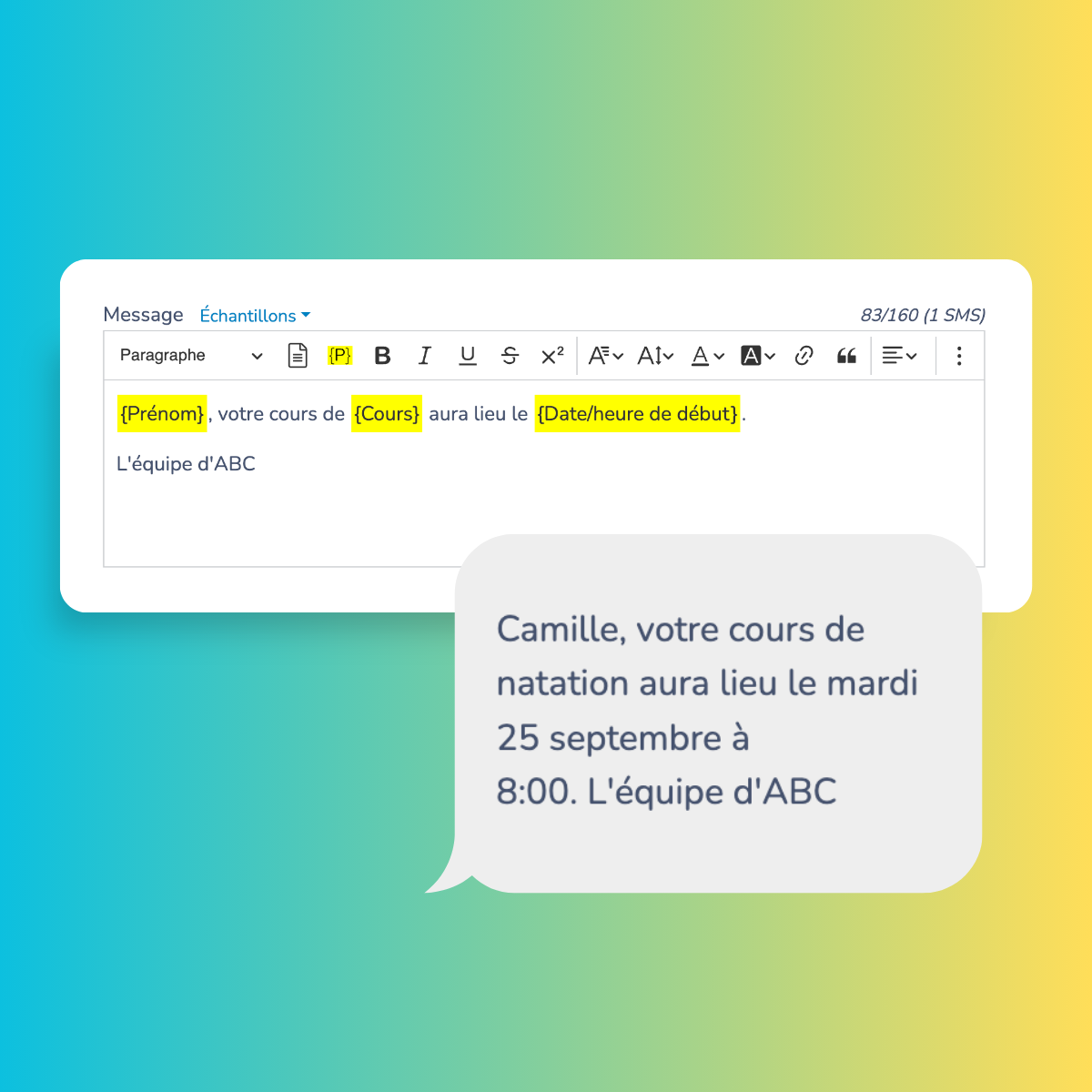SMS-personnalisation-Activity-Messenger