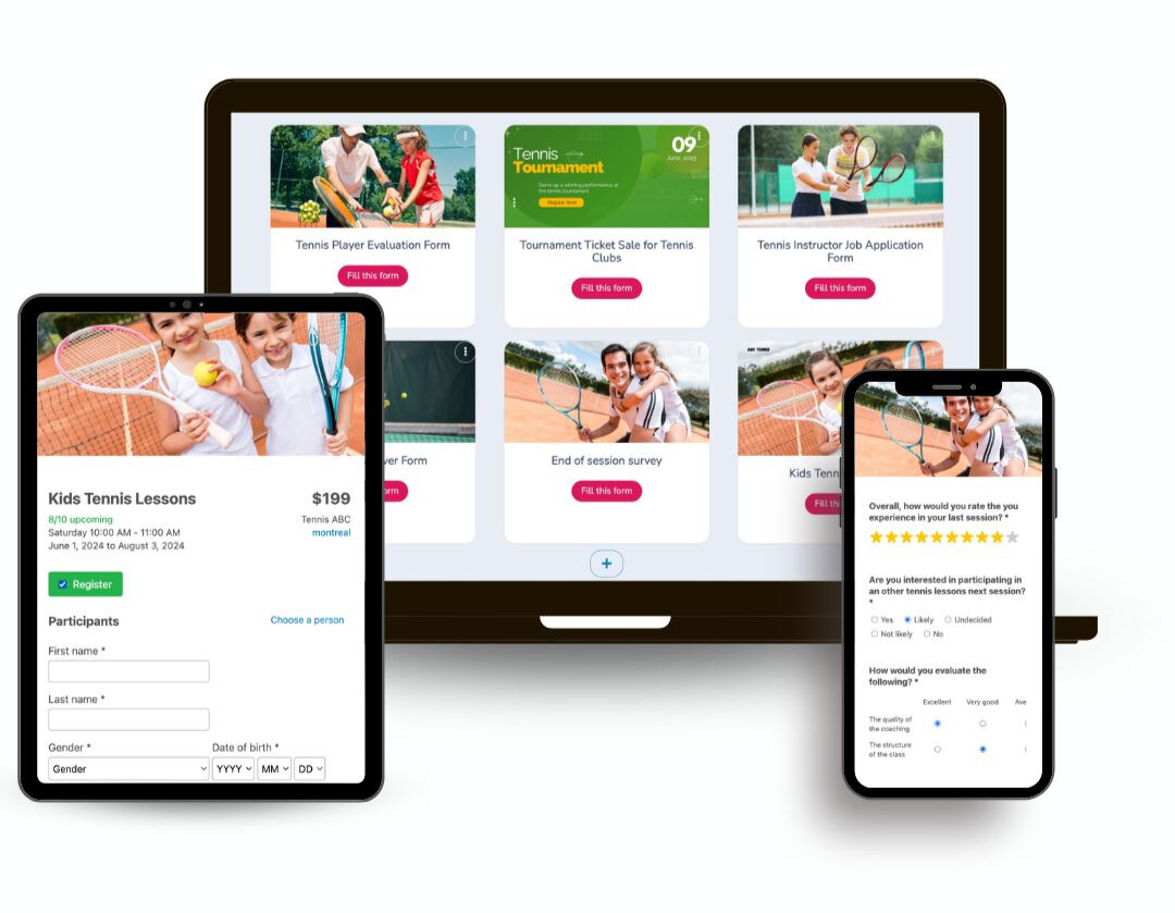 Tennis management software