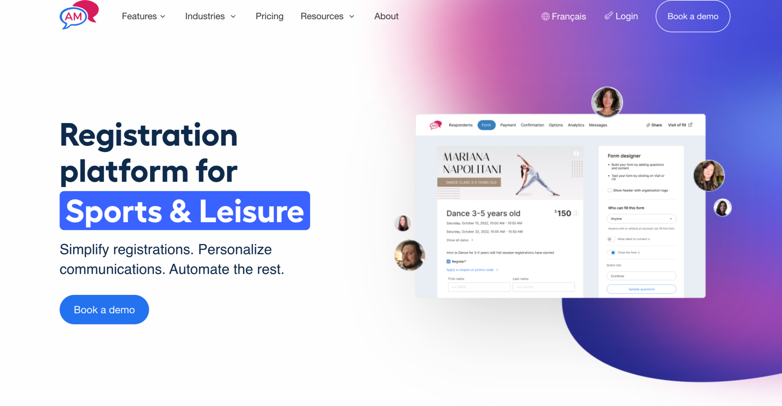 Activity Messenger website homepage