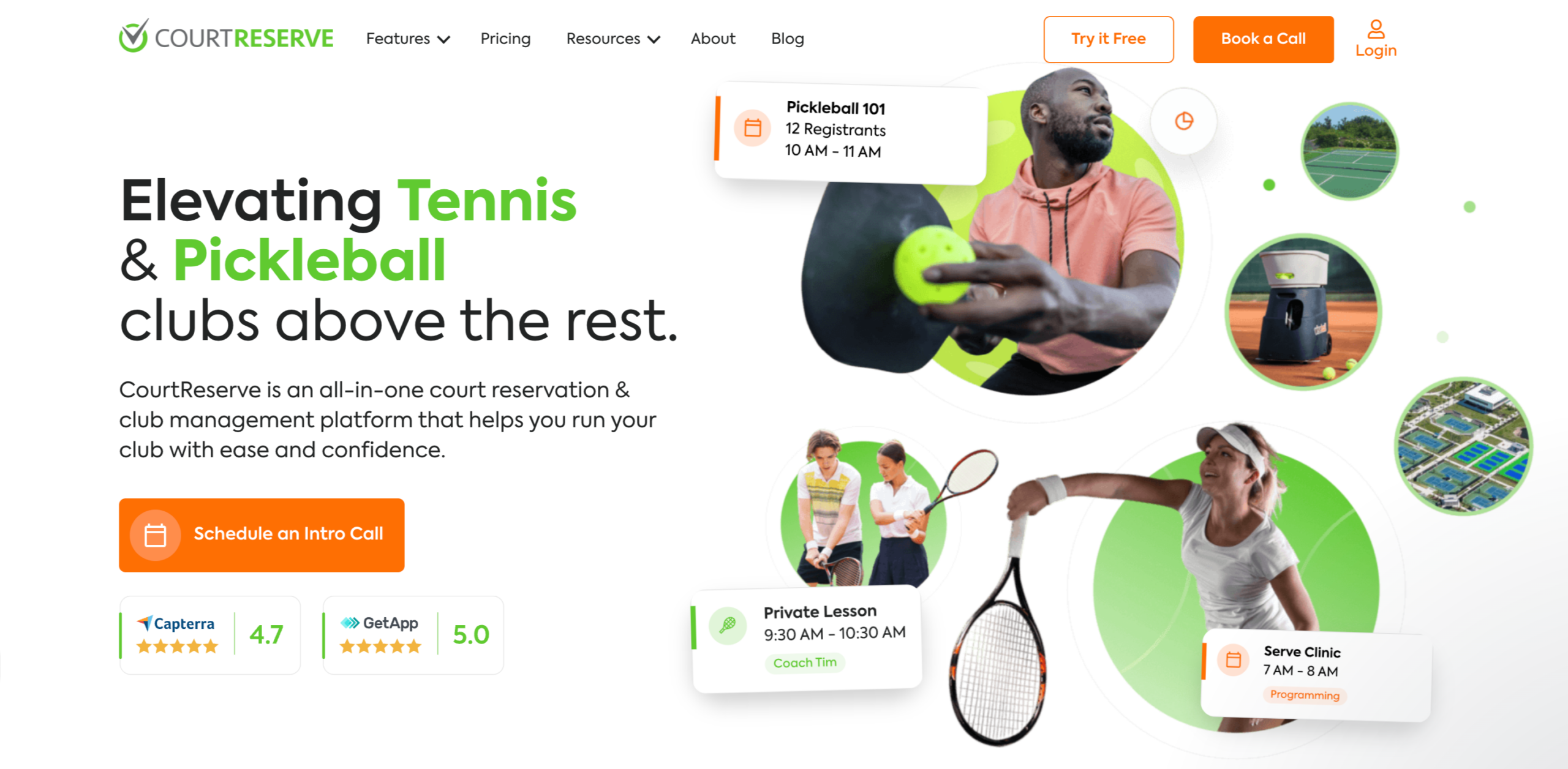 CourtReserve website homepage