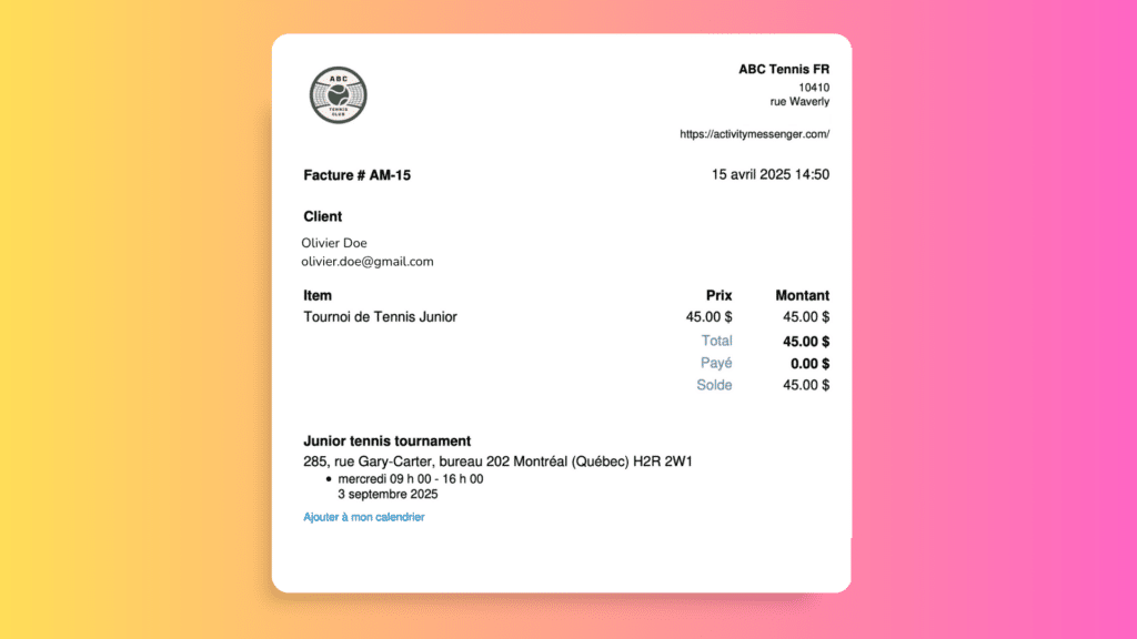 Facture-etape-02-Actiivty-Messenger