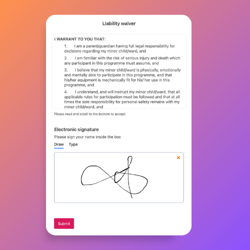Waivers-e-signatures-Activity-Messenger