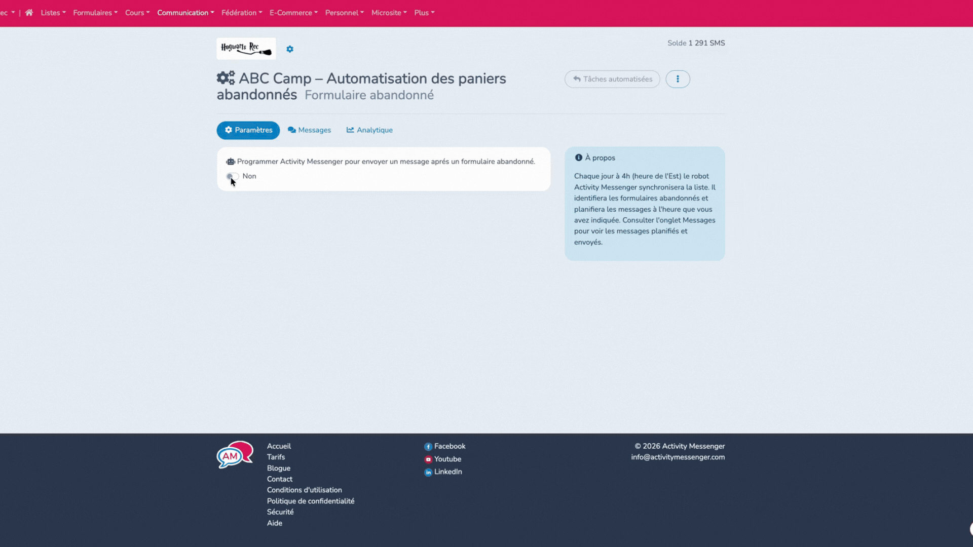 Automatisation-paniers-abandonnes-Activity-Messenger