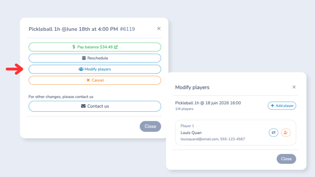 Booking-player-management-Activity-Messenger