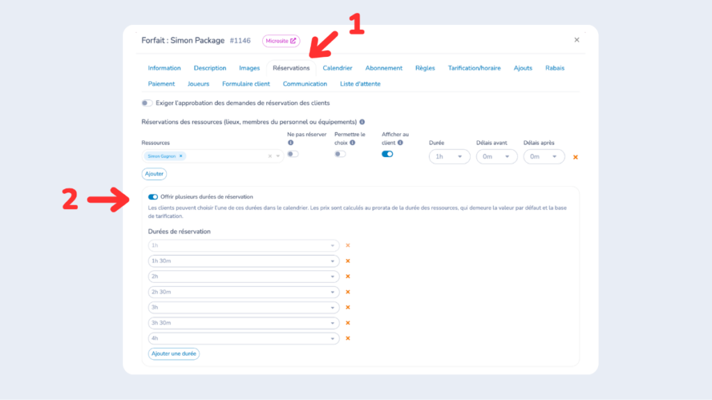 Forfait-reservation-duree-Activity-Messenger