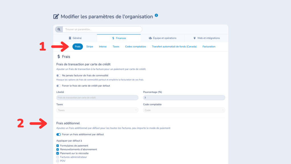 Configuration-frais-additionnels-Activity-Messenger